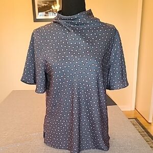 Ann Taylor Blue and Pink Patterned Blouse